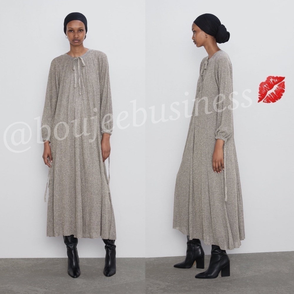 ZARA Dress with Metallic Thread